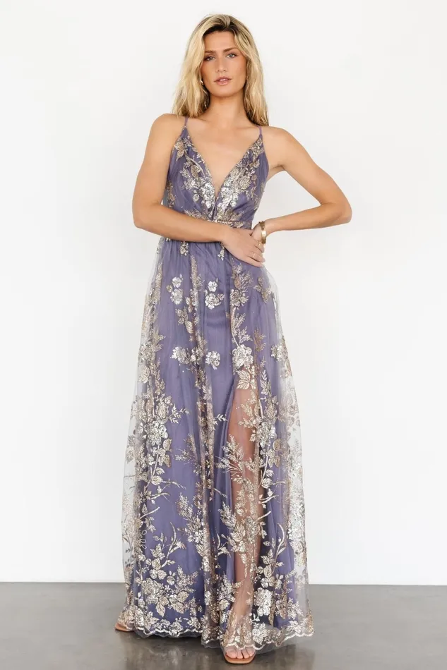 Lucienne Shimmer Maxi Gown Blue Gold Women Baltic Born Embellished Sequin Lucienne Shimmer Maxi Gown Blue Gold Women Baltic Born Embellished Sequin