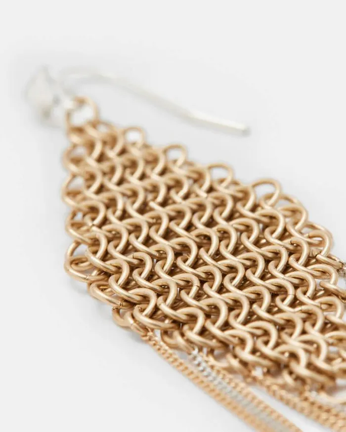 Lucila Fringed Chain Earrings Wrm Braswrm Slver Women AllSaints Accessories