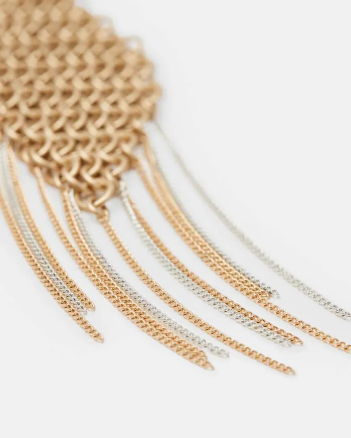 Lucila Fringed Chain Earrings Wrm Braswrm Slver Women AllSaints Accessories