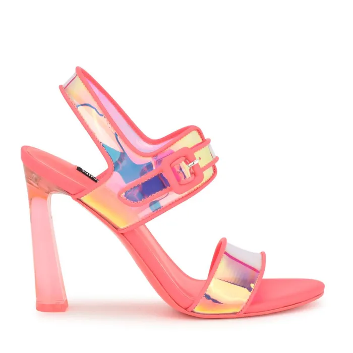 Lucile Clear Strappy Sandals Pink Women Nine West Heeled