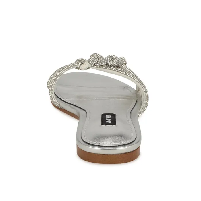 Luxury Flat Slide Sandals Silver Women Nine West Flats Luxury Flat Slide Sandals Silver Women Nine West Flats