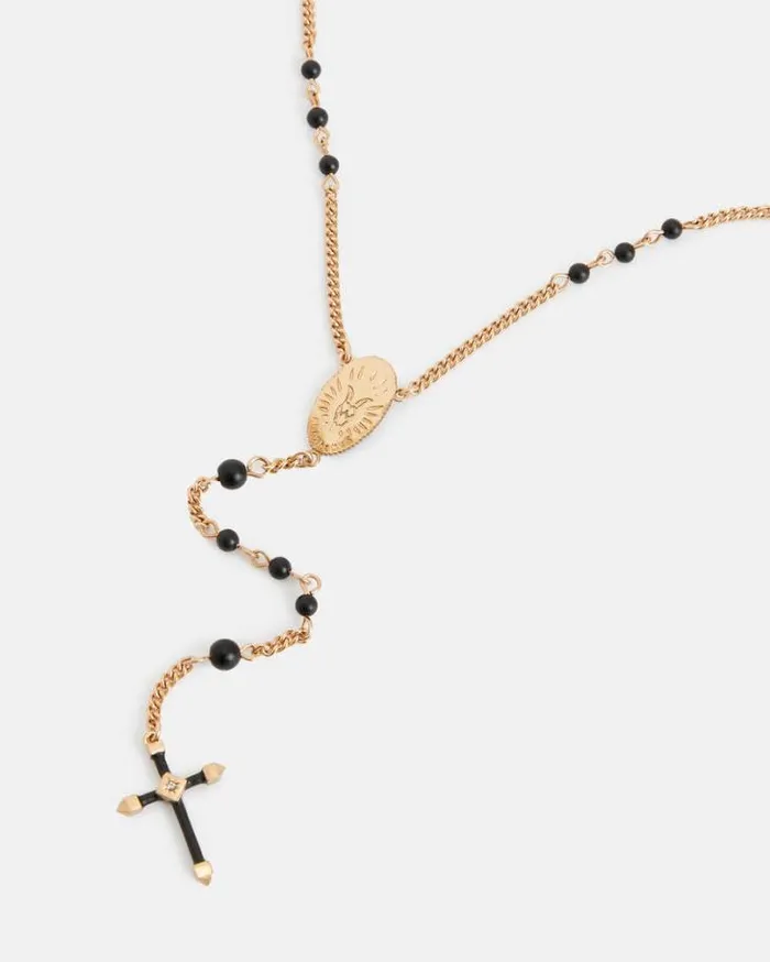 Lyra Beaded Necklace Blackwarm Brass Women AllSaints Jewelry