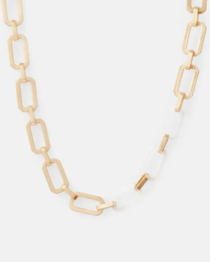 Madison Hexagon Link Necklace Warm Brasscrystal Women AllSaints Jewelry