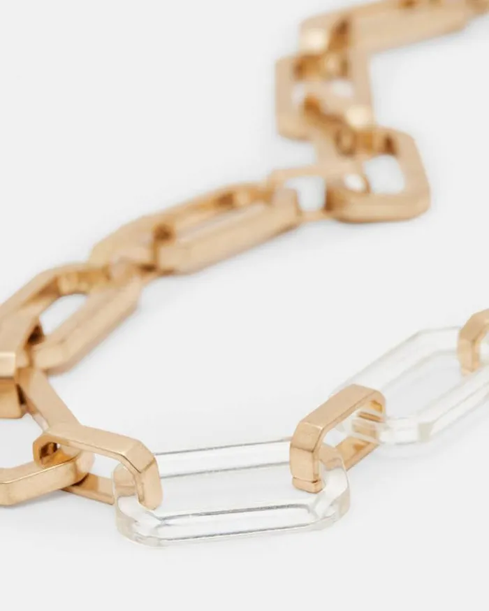 Madison Hexagon Link Necklace Warm Brasscrystal Women AllSaints Jewelry