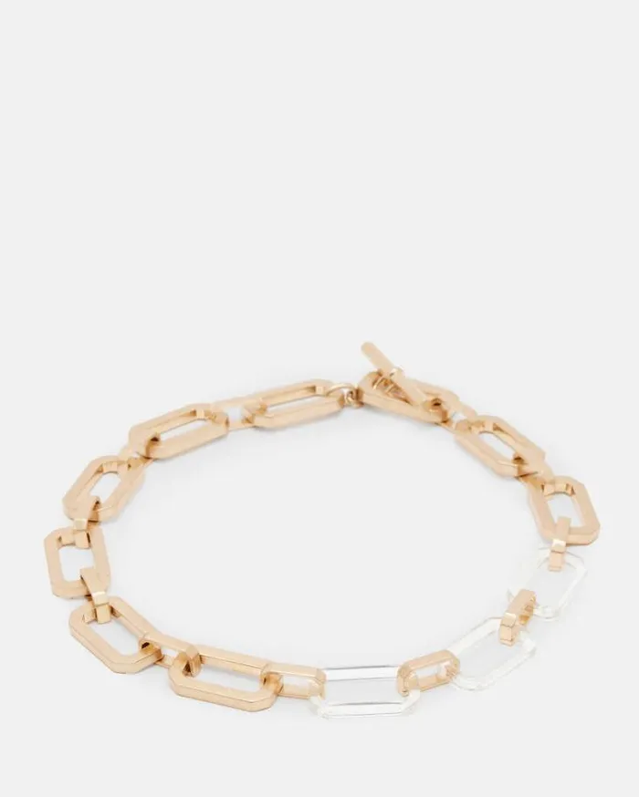Madison Hexagon Link Necklace Warm Brasscrystal Women AllSaints Jewelry