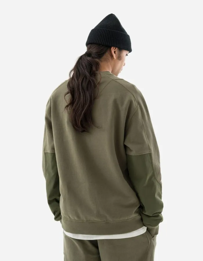 Maharishi Crew Sweats 5285 Articulated Tech Cargo Crew Sweat Olive OG107F 8211 Men