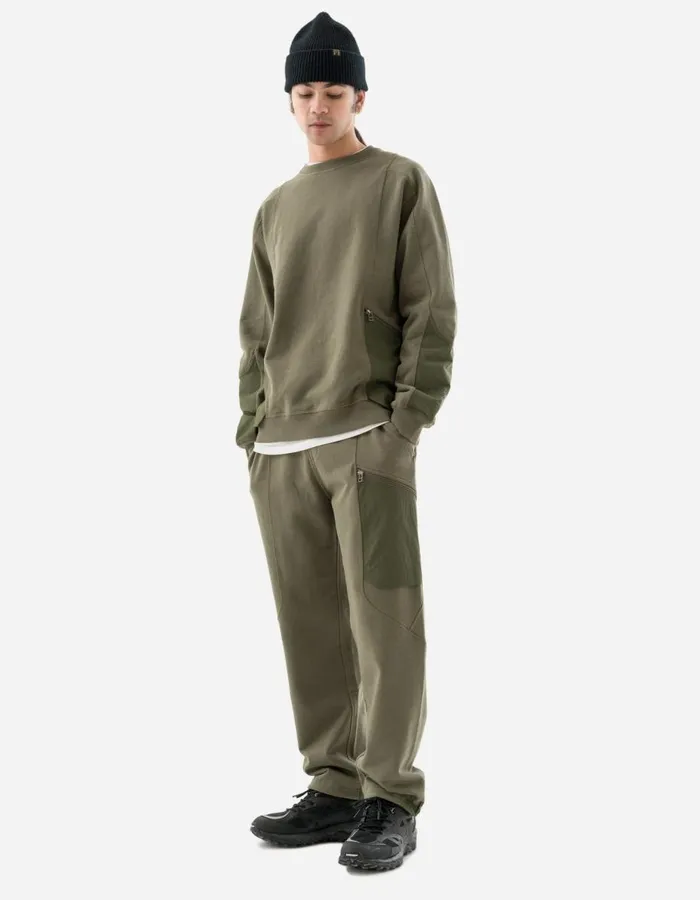 Maharishi Crew Sweats 5285 Articulated Tech Cargo Crew Sweat Olive OG107F 8211 Men