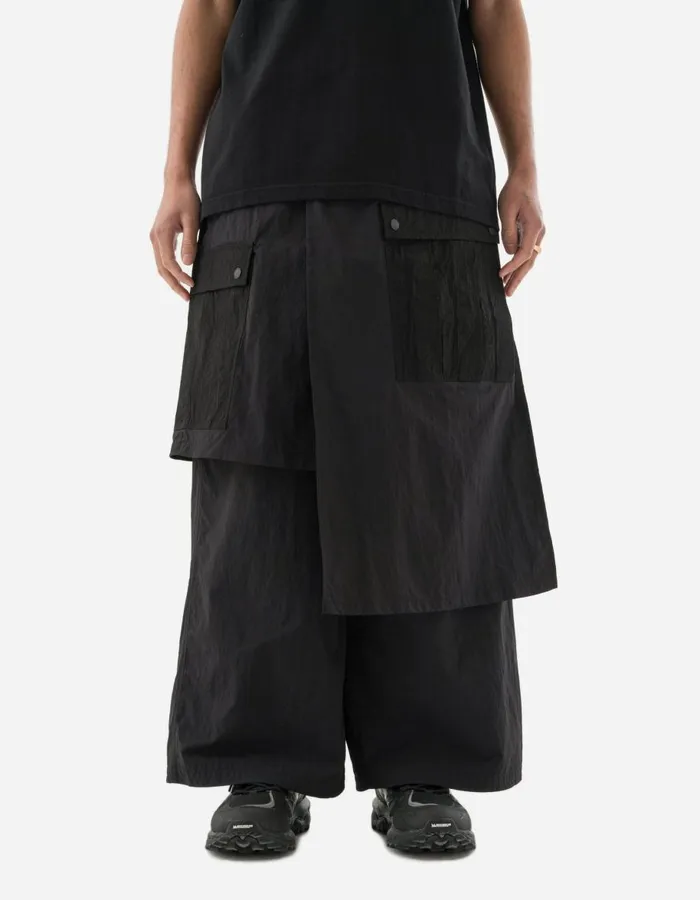 Maharishi Hakama Pants 5283 Asym Cargo Hakama Pants WR Black 8211 Men
