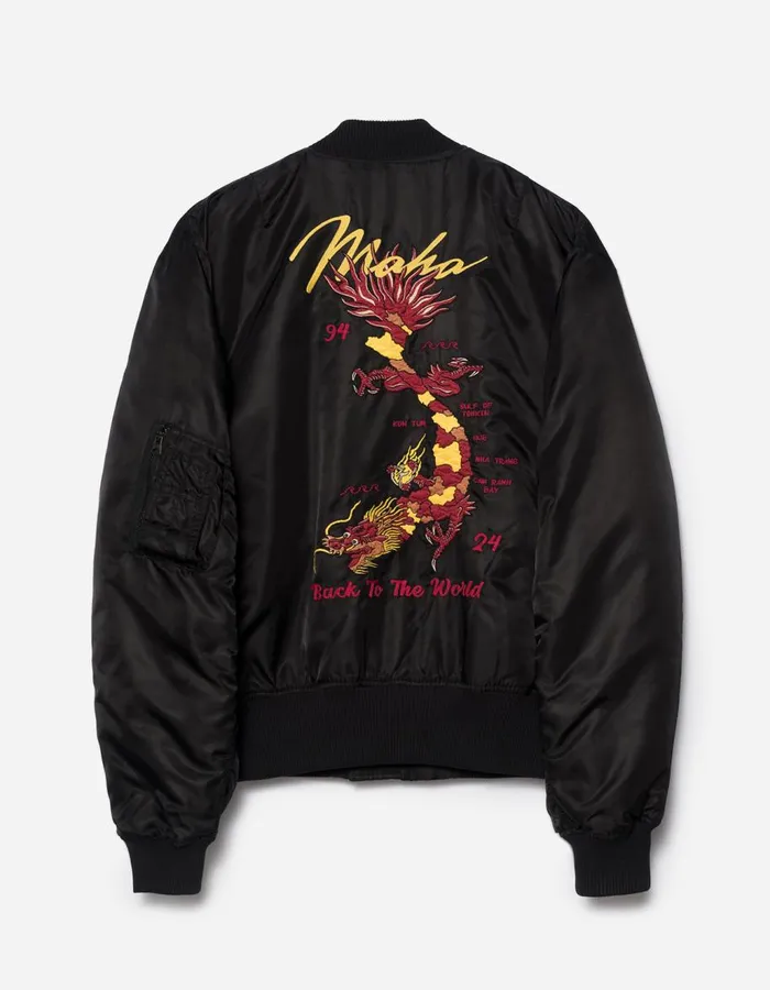 Maharishi Jackets 5247 Tour Dragon Map MA1 Jacket Black 8211 Men