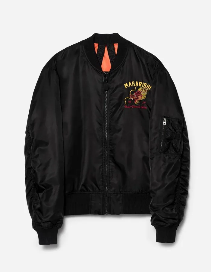 Maharishi Jackets 5247 Tour Dragon Map MA1 Jacket Black 8211 Men