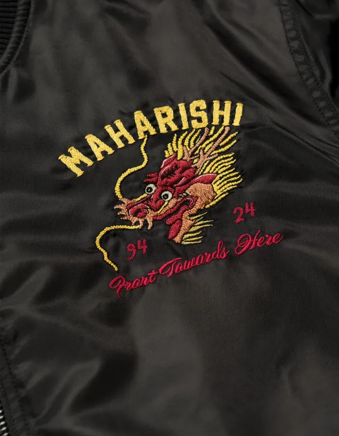 Maharishi Jackets 5247 Tour Dragon Map MA1 Jacket Black 8211 Men
