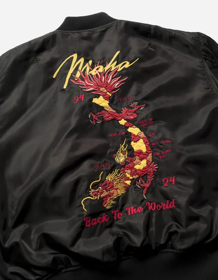Maharishi Jackets 5247 Tour Dragon Map MA1 Jacket Black 8211 Men