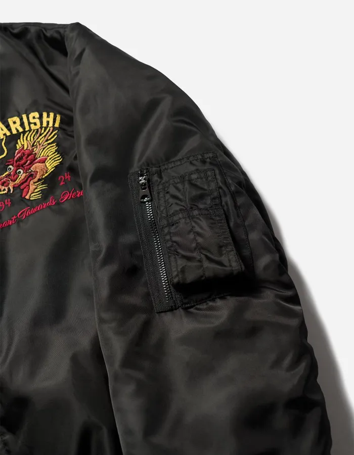 Maharishi Jackets 5247 Tour Dragon Map MA1 Jacket Black 8211 Men