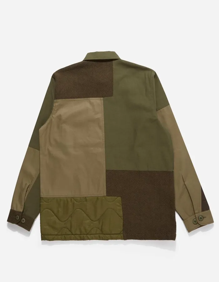 Maharishi Long Sleeve Shirts 4084 Upcycled Utility Overshirt Olive 8211 Men