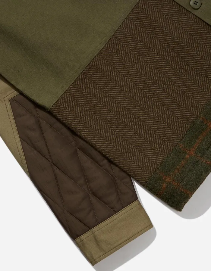 Maharishi Long Sleeve Shirts 4084 Upcycled Utility Overshirt Olive 8211 Men