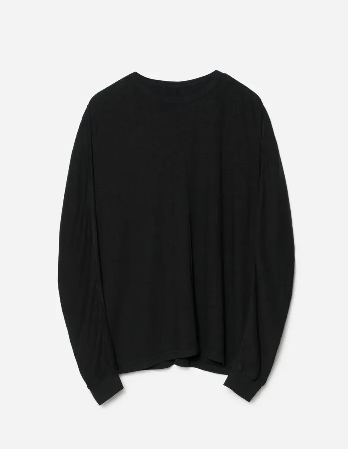 Maharishi Long Sleeve TShirts 5245 Hemp Cross Oversized LS TShirt Black 8211 Men