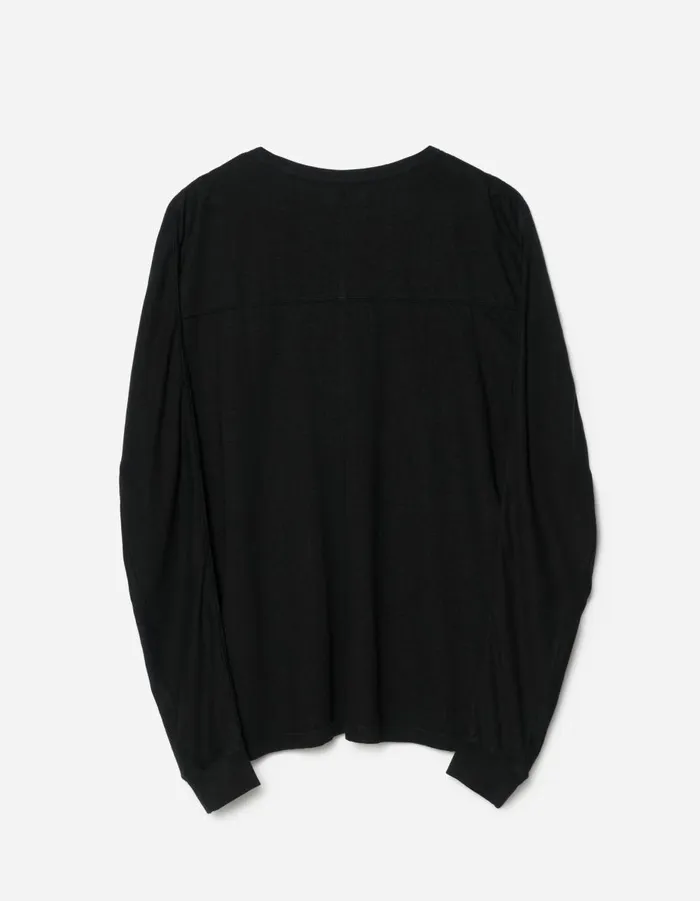 Maharishi Long Sleeve TShirts 5245 Hemp Cross Oversized LS TShirt Black 8211 Men