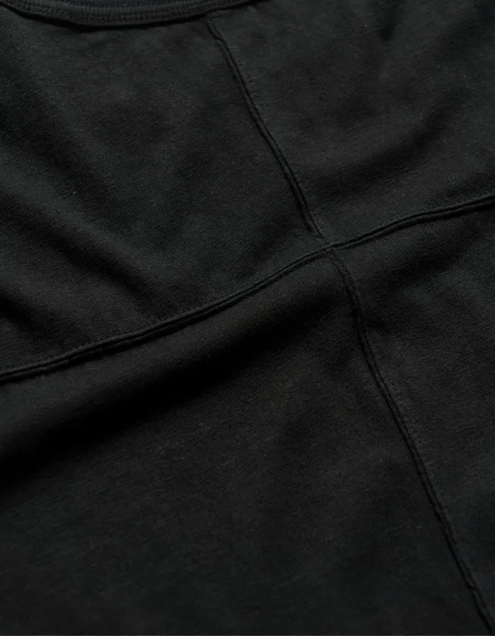 Maharishi Long Sleeve TShirts 5245 Hemp Cross Oversized LS TShirt Black 8211 Men