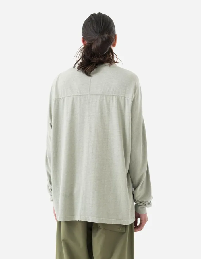 Maharishi Long Sleeve TShirts 5245 Hemp Cross Oversized LS TShirt Sage 8211 Men