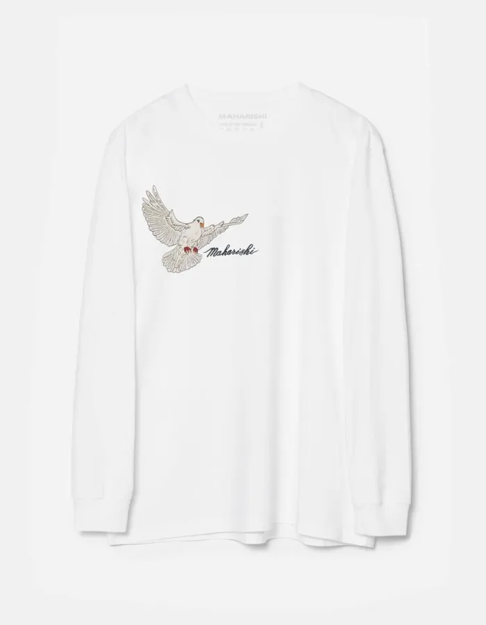Maharishi Long Sleeve TShirts 5316 Peace Mount Maha LS TShirt White 8211 Men