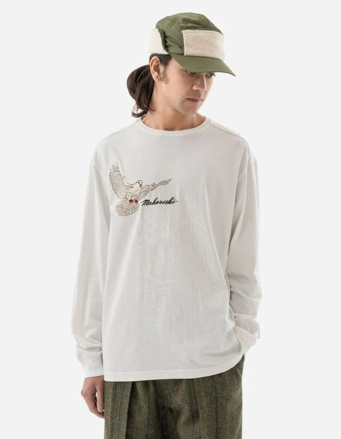 Maharishi Long Sleeve TShirts 5316 Peace Mount Maha LS TShirt White 8211 Men