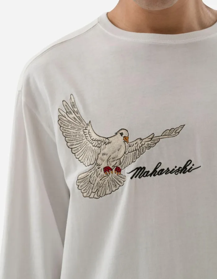 Maharishi Long Sleeve TShirts 5316 Peace Mount Maha LS TShirt White 8211 Men