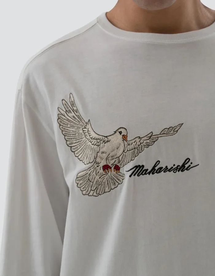 Maharishi Long Sleeve TShirts 5316 Peace Mount Maha LS TShirt White 8211 Men