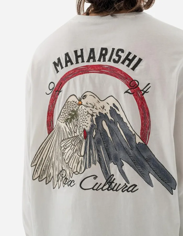 Maharishi Long Sleeve TShirts 5316 Peace Mount Maha LS TShirt White 8211 Men