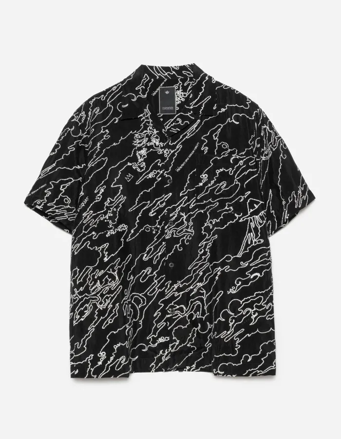 Maharishi Short Sleeve Shirts 1312 Maha Basquiat Camo Shirt Black 8211 Men