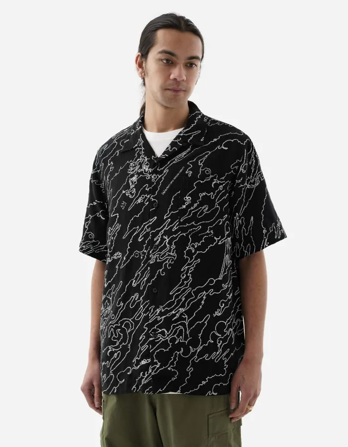 Maharishi Short Sleeve Shirts 1312 Maha Basquiat Camo Shirt Black 8211 Men