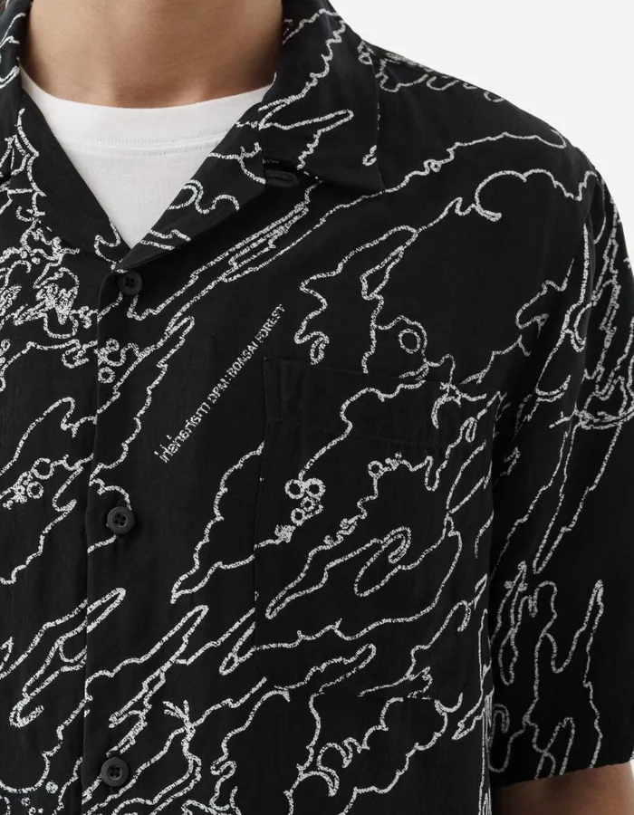 Maharishi Short Sleeve Shirts 1312 Maha Basquiat Camo Shirt Black 8211 Men