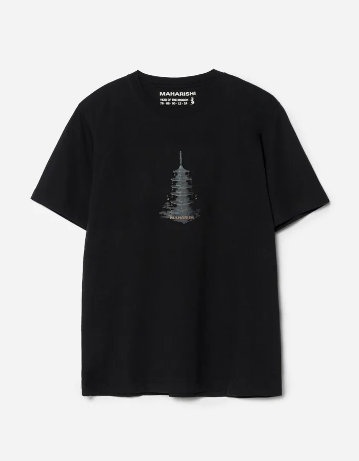 Maharishi Short Sleeve TShirts 1384 Bonsai Temple TShirt Black 8211 Men