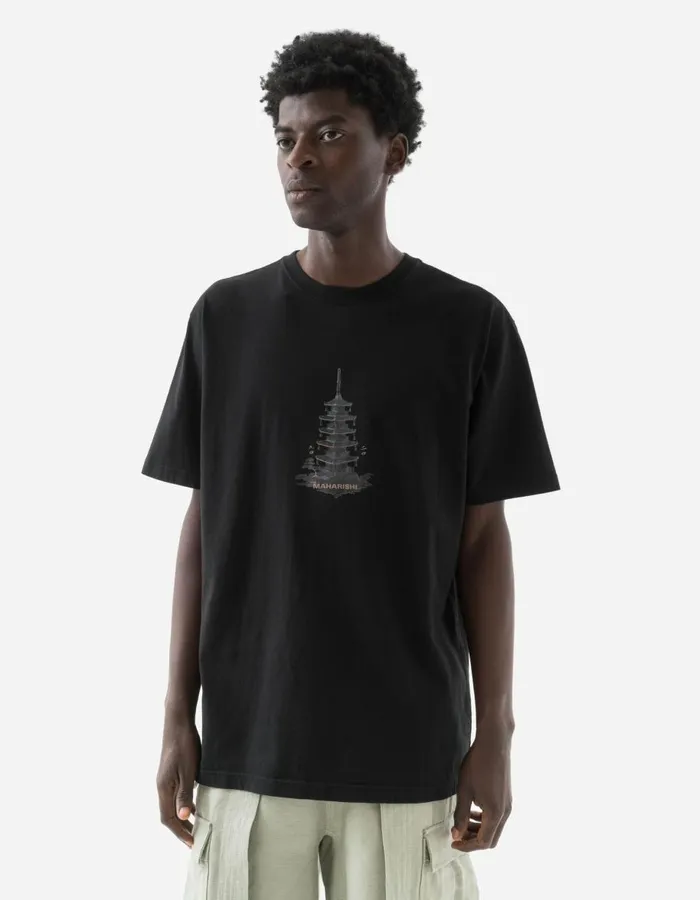 Maharishi Short Sleeve TShirts 1384 Bonsai Temple TShirt Black 8211 Men