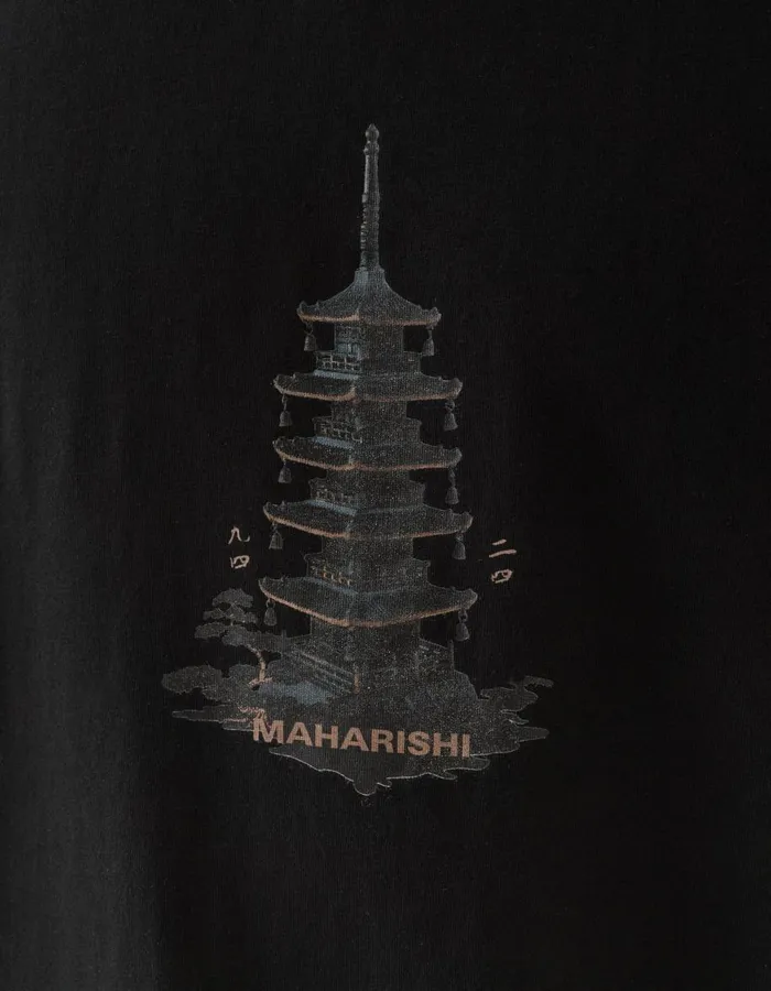 Maharishi Short Sleeve TShirts 1384 Bonsai Temple TShirt Black 8211 Men
