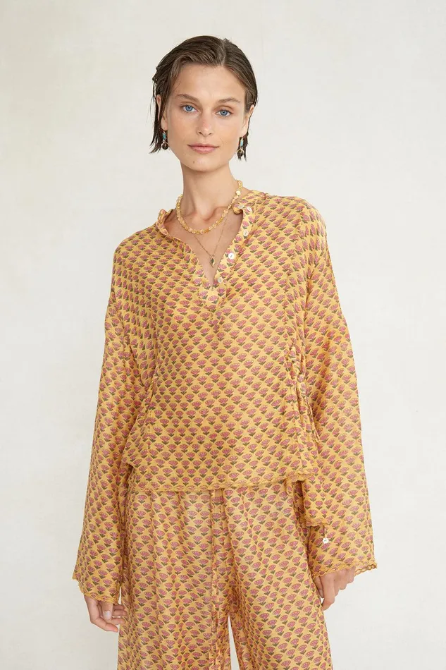 Maisie Blouse Saffron Women Chan Luu Tops