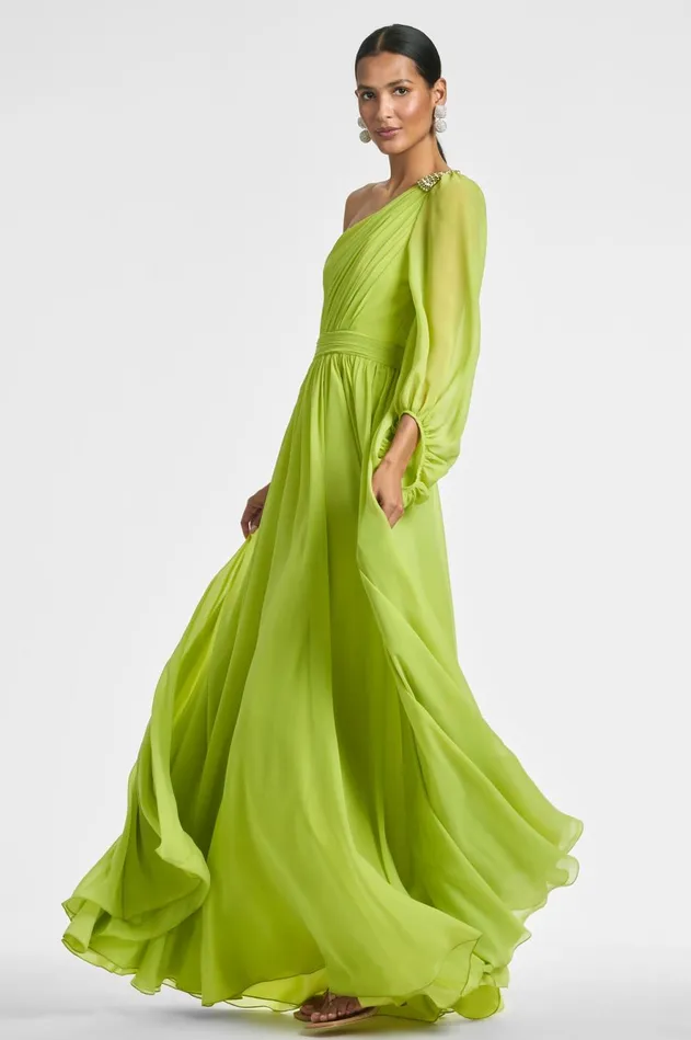 Makayla Gown 8211 Chartreuse Women Sachin and Babi Formal