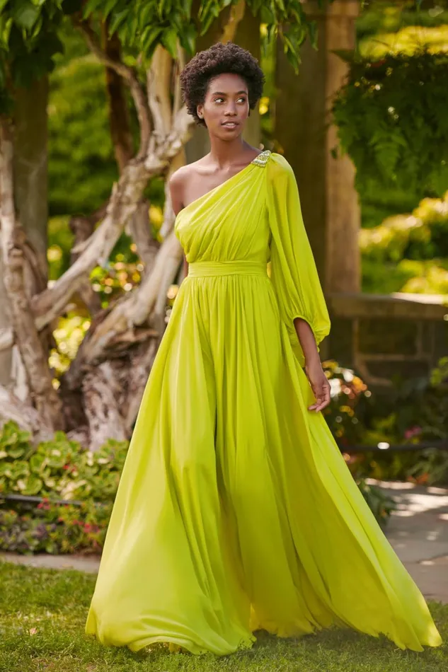 Makayla Gown 8211 Chartreuse Women Sachin and Babi Formal