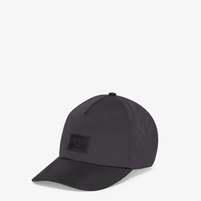 Man Baseball Cap In Black Cotton Black Fendi Hats and Gloves