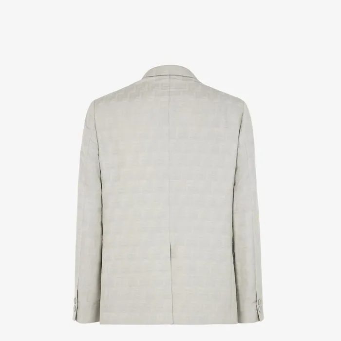 Man Beige Jacquard Fabric Jacket Beige Fendi Jackets and Suits