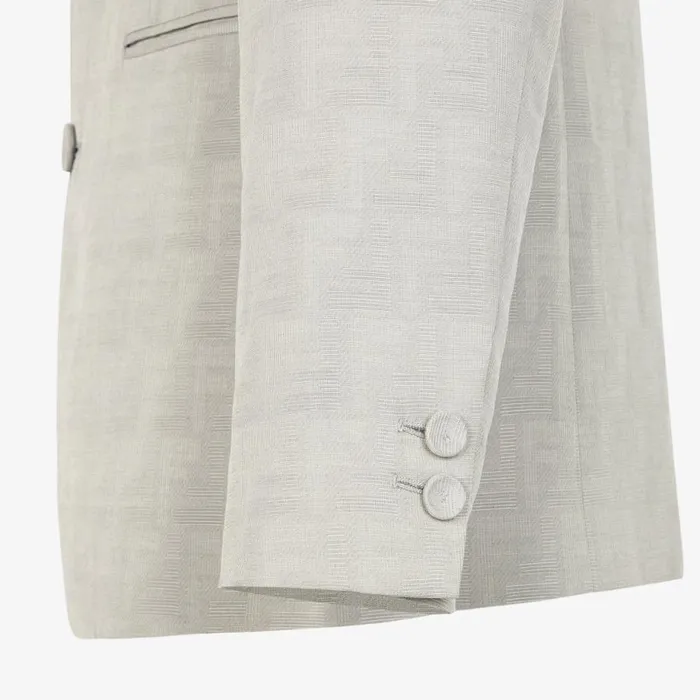 Man Beige Jacquard Fabric Jacket Beige Fendi Jackets and Suits