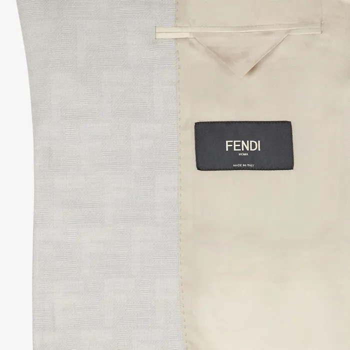 Man Beige Jacquard Fabric Jacket Beige Fendi Jackets and Suits