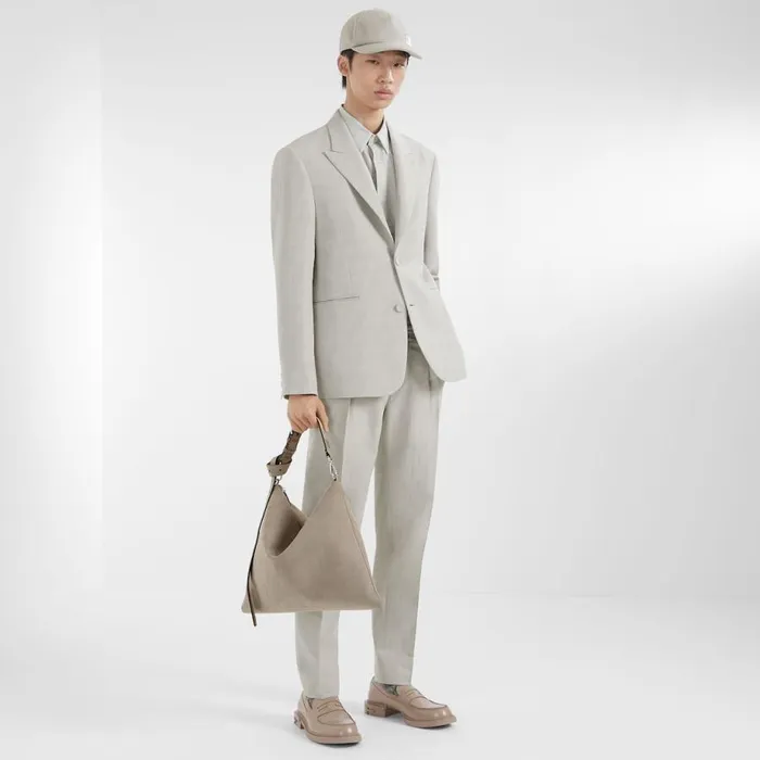 Man Beige Jacquard Fabric Jacket Beige Fendi Jackets and Suits