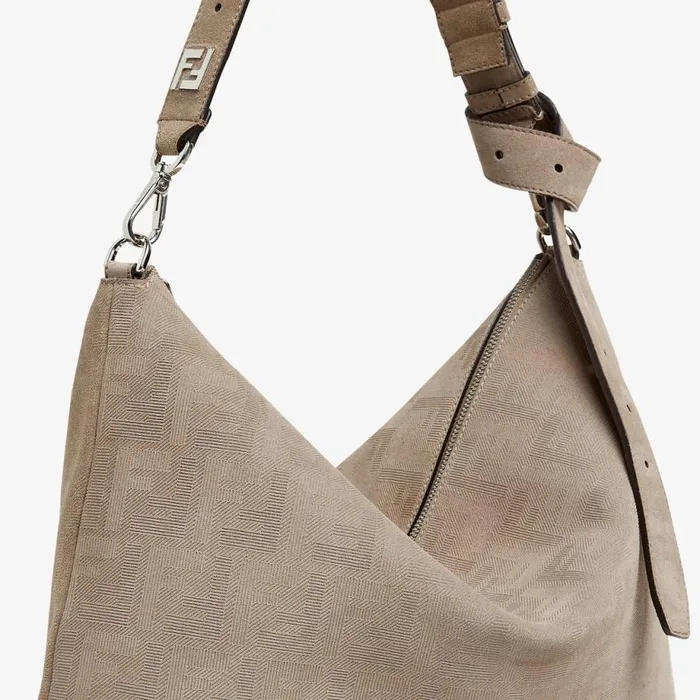 Man Beige Suede Bag Beige Fendi Messenger Bags