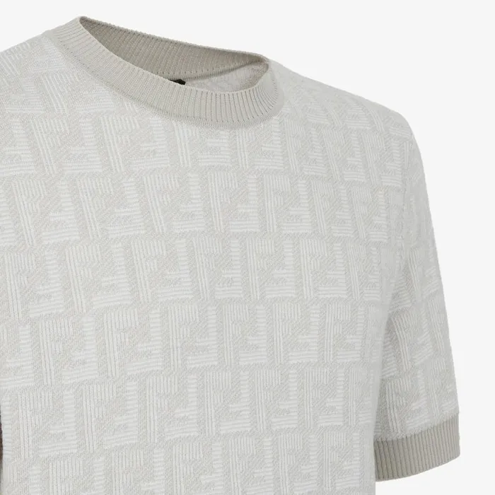 Man Beige Wool Jumper Beige Fendi Knitwear