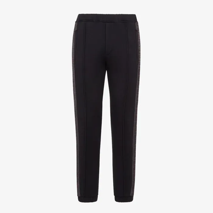 Man Black Cotton Trousers Black Fendi Activewear