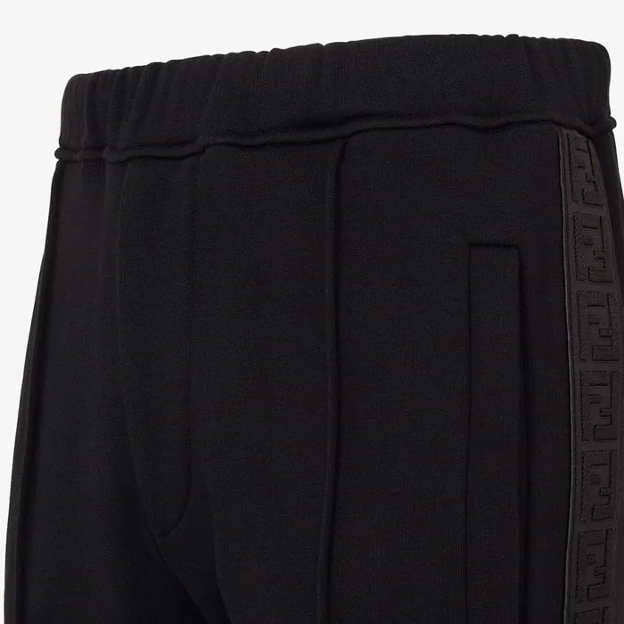 Man Black Cotton Trousers Black Fendi Activewear