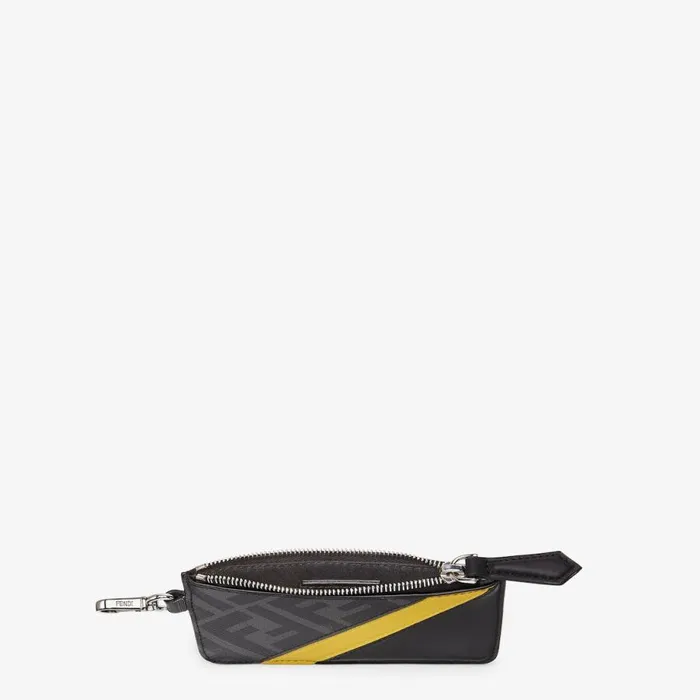 Man Black Fabric Card Holder Black Fendi Card Holders