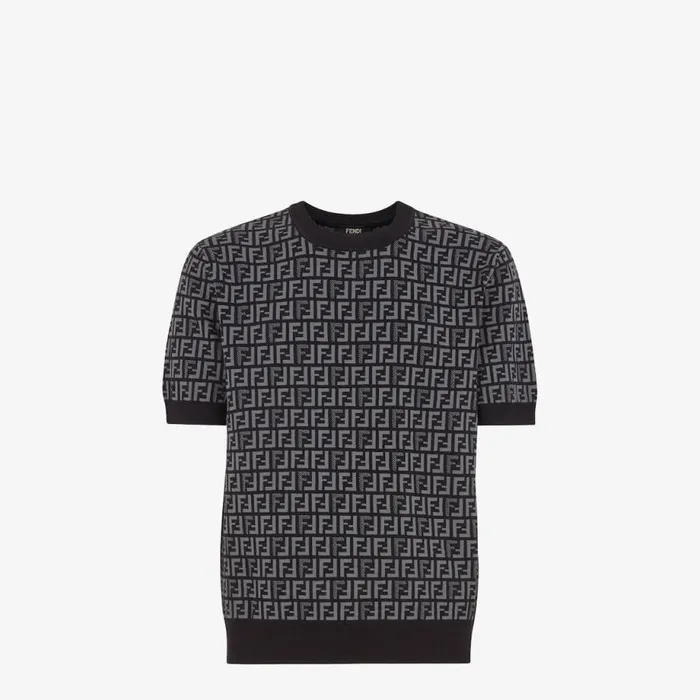 Man Black Fabric Jumper Black Fendi Knitwear