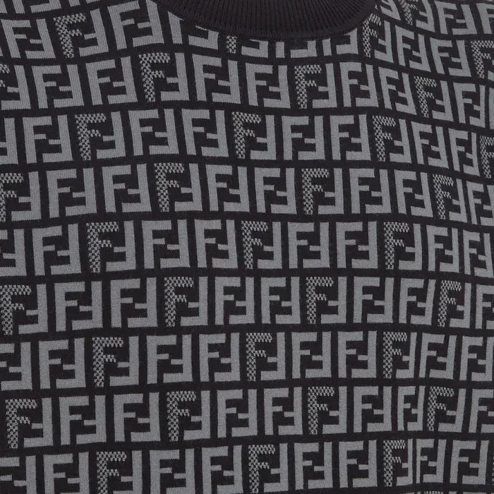 Man Black Fabric Jumper Black Fendi Knitwear