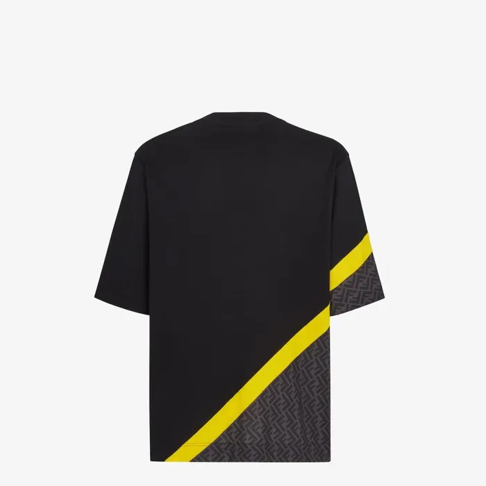 Man Black Jersey TShirt Black Fendi Coordinated Sets